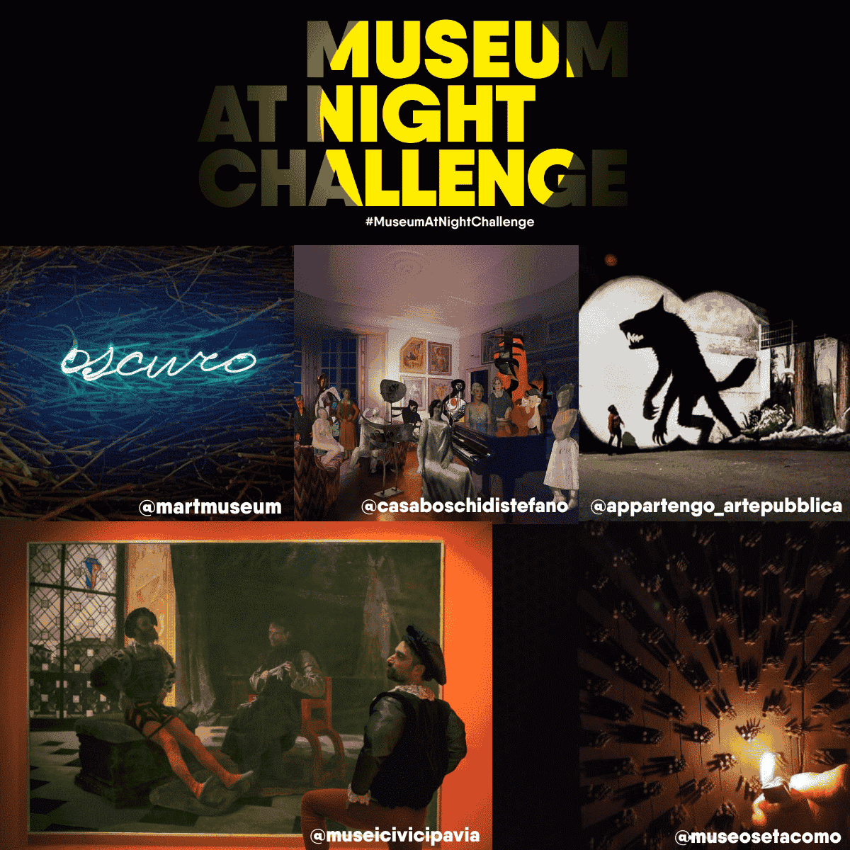 Compilation photo du Museum@nightchallenge à travers les pays