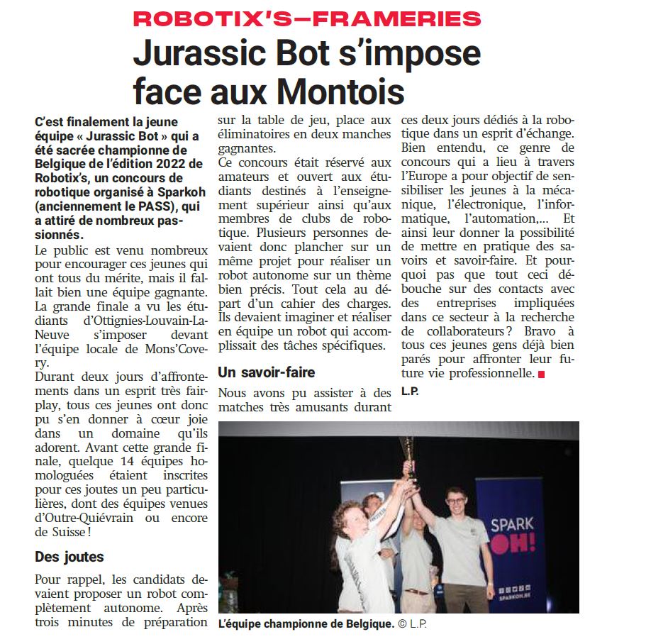 Article presse la Province_ Robotix's